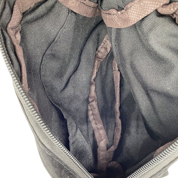 Black Velvet Cosmetic Pouch With Embroidered Eyelash Design & Fluffy Pom Pom - Picture 3 of 5